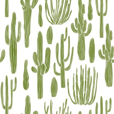 Çöl kaktüsü. Vektörsüz desen