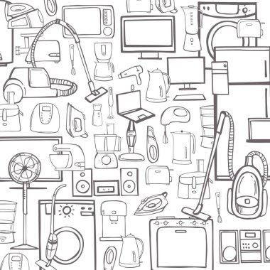 Ev ve mutfak için el yapımı ev aletleri. Vektör arkaplanı