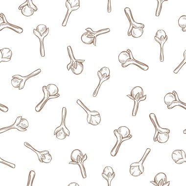 El yapımı karanfil. Vektörsüz desen.