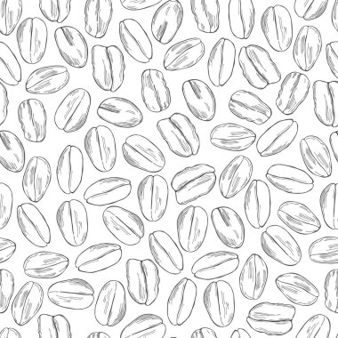 Elle çizilmiş yulaf gevrekleri ile vektörsüz desen