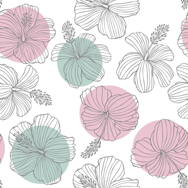 Fondo Floral Patrón Vector Sin Costuras Con Flores Dibujadas Mano — Archivo Imágenes Vectoriales