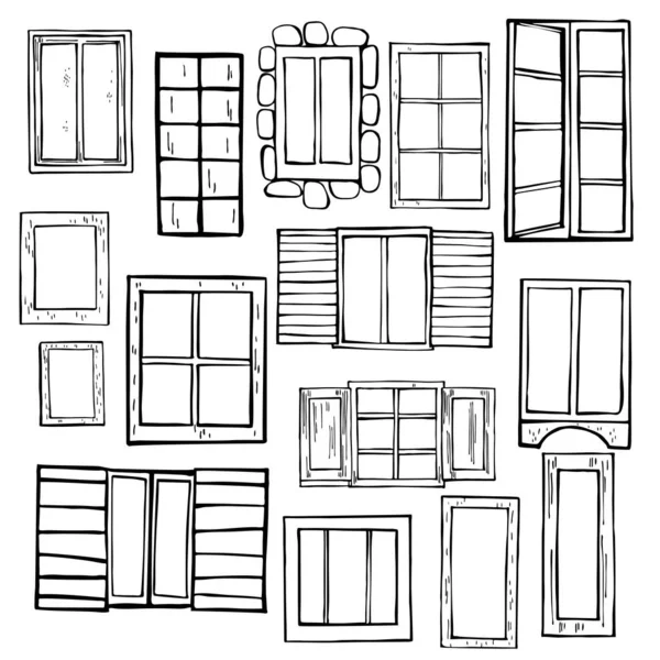 Handgezeichnete Fenster Vektorskizze Als Illustration — Stockvektor