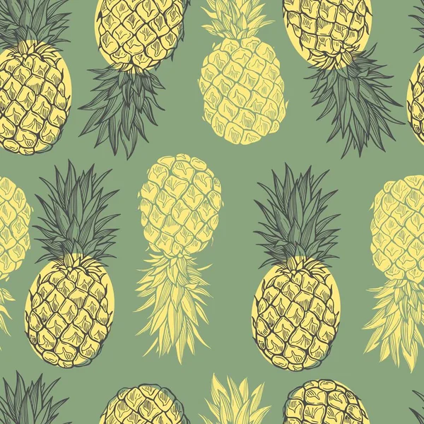  Elle çizilmiş ananaslı vektör deseni.