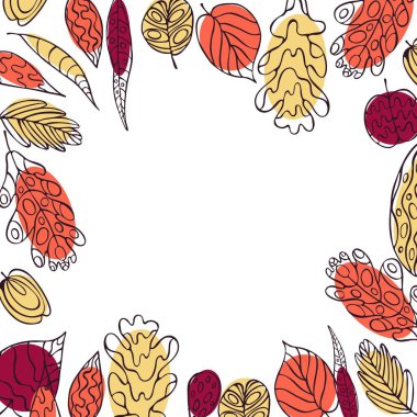 Sonbahar yapraklı vektör arkaplanı. Vektör illüstrasyonu. 