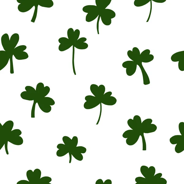 Saint Patrick Day Vector Seamless Pattern Green Clover — Stock Vector