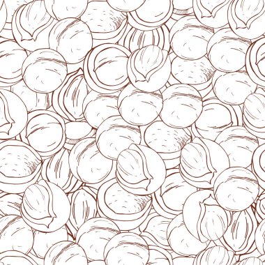 El yapımı fındık. Macadamia fındığı. Vektörsüz desen