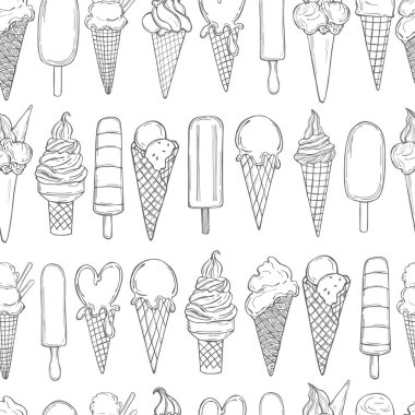 El yapımı dondurma. Vektörsüz desen
