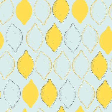 El yapımı meyveler. Limonlar. Vektörsüz desen.