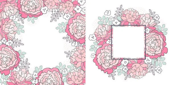 Floraler Hintergrund Handgezeichnete Blumen Und Blätter Skizzenillustration — Stockvektor