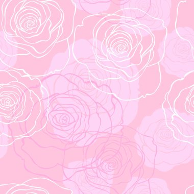 Çiçek arkaplan. Elle çizilmiş çiçek ve yapraklarla kusursuz vektör deseni