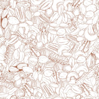 El yapımı fındık. Vektörsüz desen