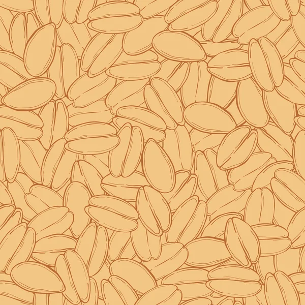 Grano Trigo Extraído Mano Patrón Sin Costura Vectorial — Vector de stock