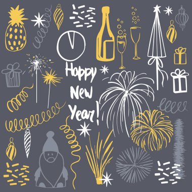 Yeni yılın kutlu olsun. Vektör çizimi çizimi.