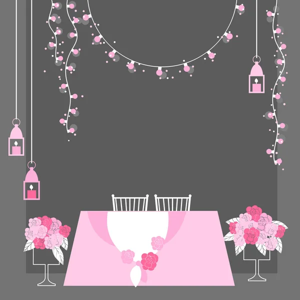 Décoration Table Mariage Table Pour Mariée Marié Illustration Vectorielle — Image vectorielle