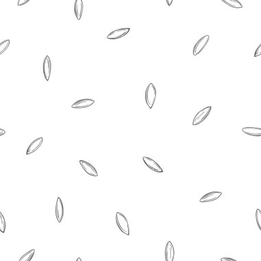 Beyaz arka planda el yapımı pirinç taneleri. Vektörsüz desen