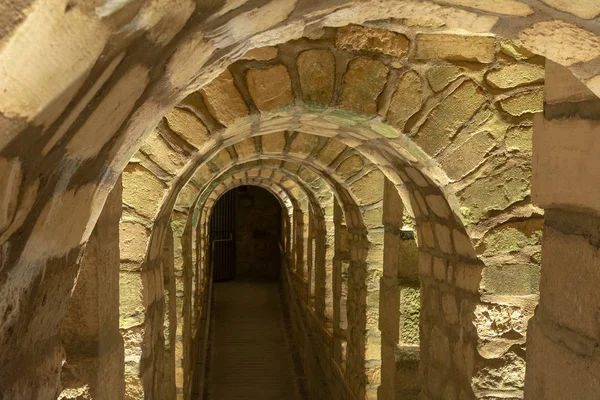 Steinbogentunnel Den Katakomben Von Paris — Stockfoto