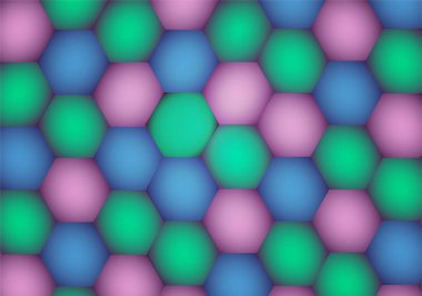 Kaplı ve çok çeşitli renk ve doku olan altıgen.