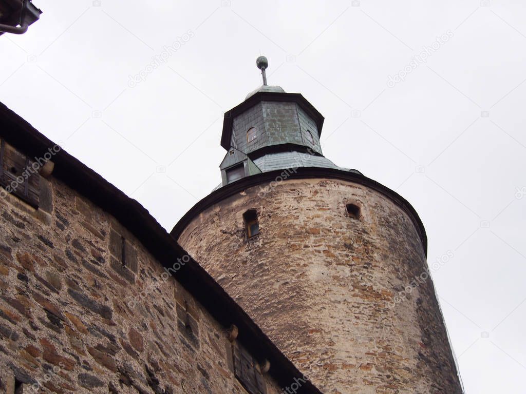 Tower at the Czocha castle in Sucha in Poland