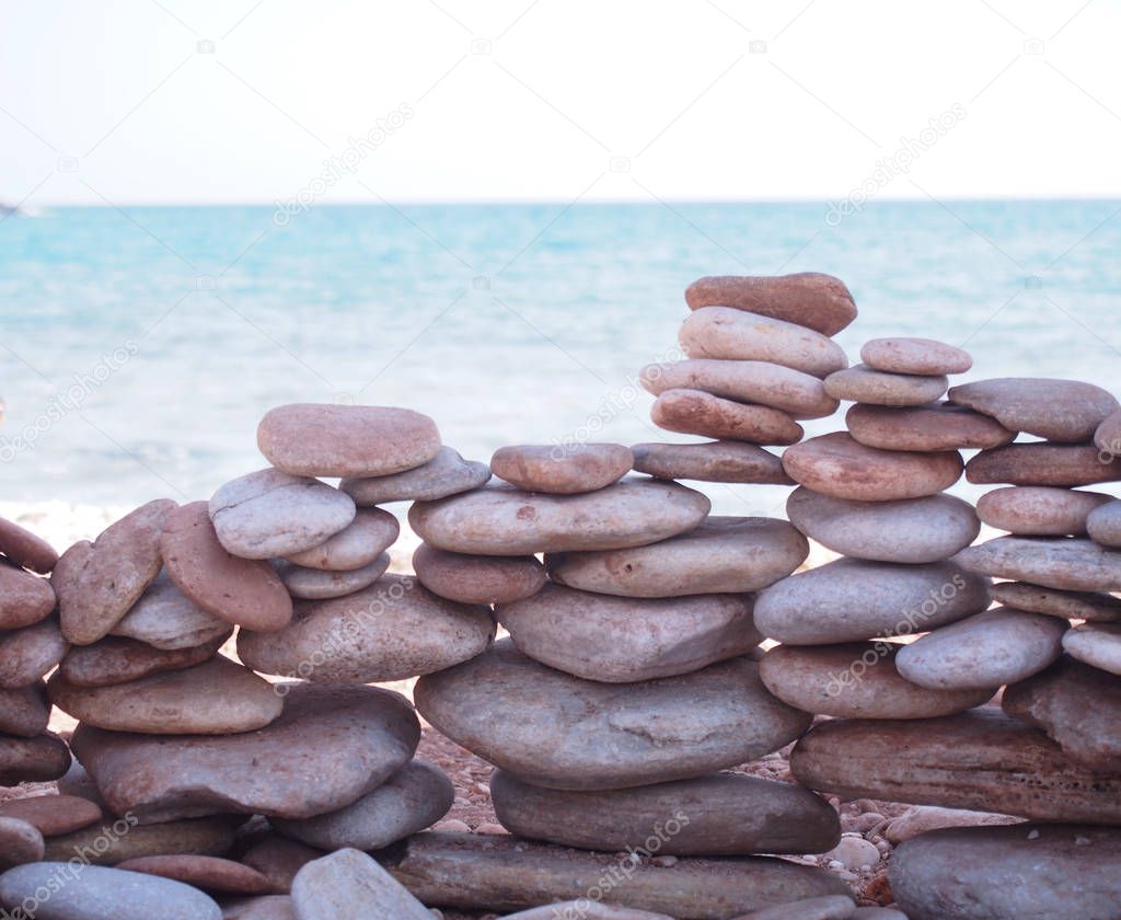 Coastal rock on the beach of Thassos in Greece