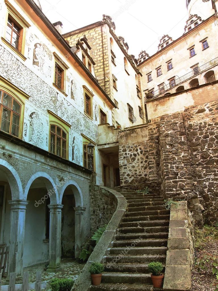 Czech Republic, courtyard of Frydland Castle