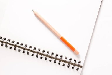 Beyaz kalem ile defter.