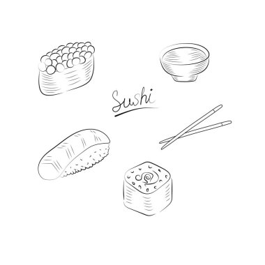 suşi vektör çizim