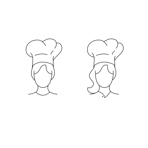 Cook Icon In Outline Style Vector Symbol Stock Illustration
