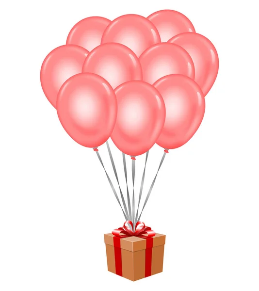 Balões realista caixa de presente — Fotografia de Stock