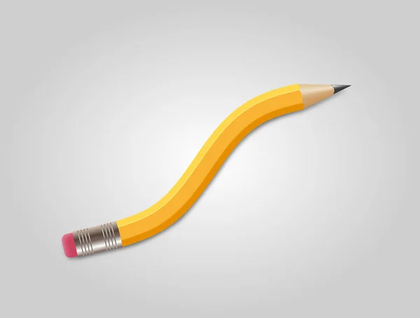 Bent yellow pencil — Stock Photo, Image