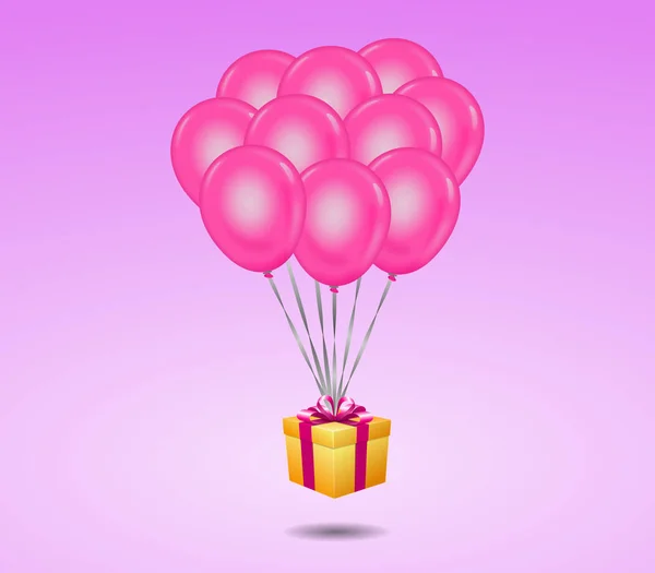 Globos caja de regalo — Foto de Stock