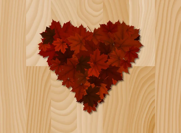 Heart of red maple leaves
