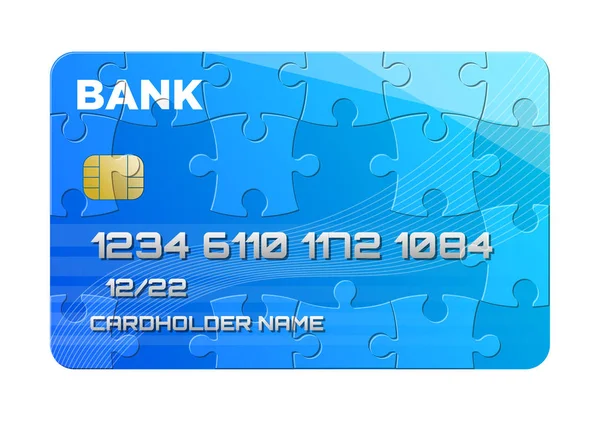 Kreditkarte als Puzzle — Stockfoto