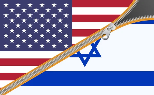 Bandiere degli Stati Uniti d'America e Israele — Foto Stock