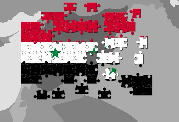Vlajka Sýrie, konflikt koncepce — Stock fotografie