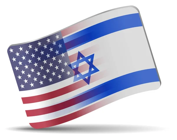 Příznaky Spojené státy a Izrael — Stock fotografie