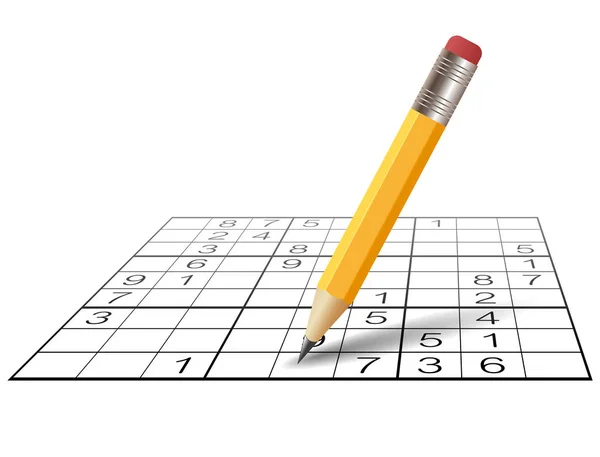 Sudoku juego y lápiz — Foto de Stock