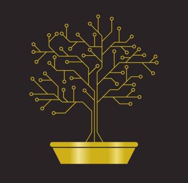 Bonsai gibi altın baskılı devre