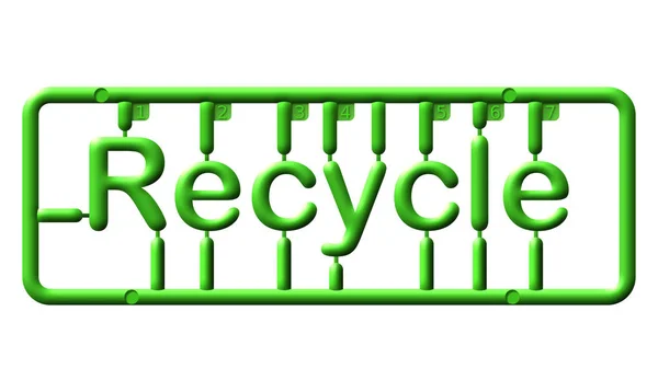 Abstract plastic kit, text recycle — Stock Photo, Image