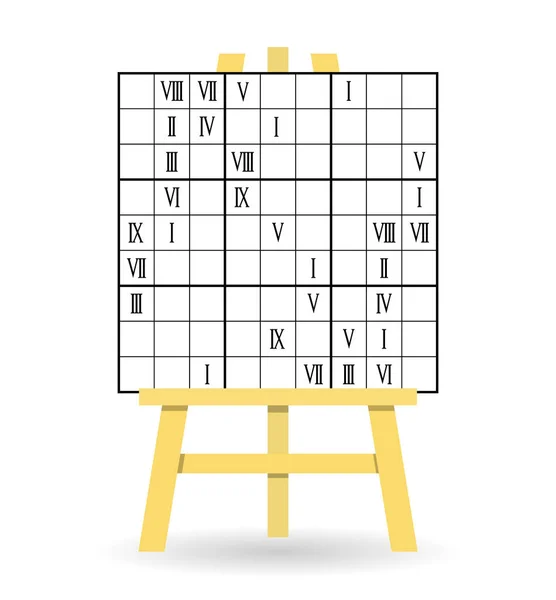 Easel sudoku game, Roman numerals — Stock Vector