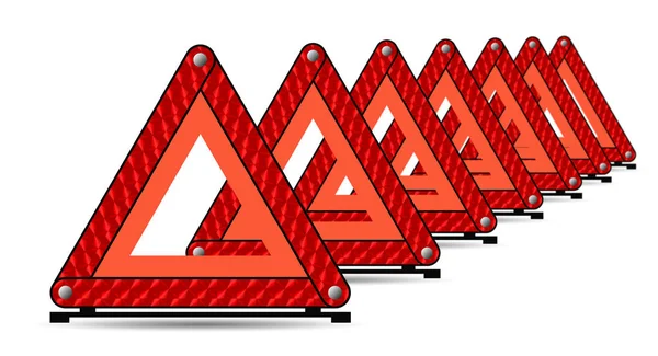 Illustration warning triangle reflector — Stok fotoğraf