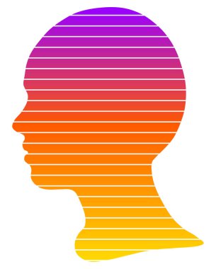 Silhouette of human head, vector illustration