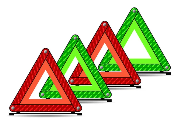 Reflector de triángulo de advertencia de ilustración — Foto de Stock