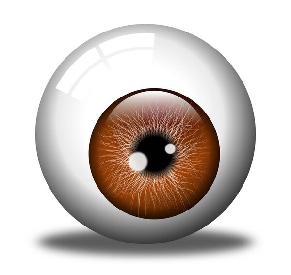 Realistic 3d human eye, isolated, white background