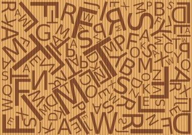 Arkaplanda kaotik, kıvrımlı karton kağıtlar var.