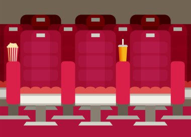 Patlamış mısır, sinema koltukları soda.