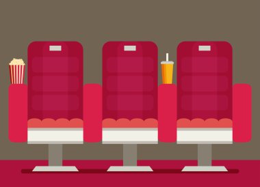 Patlamış mısır, sinema koltukları soda.