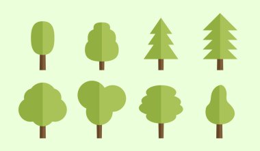 yeşil ağaç simgeleri seti