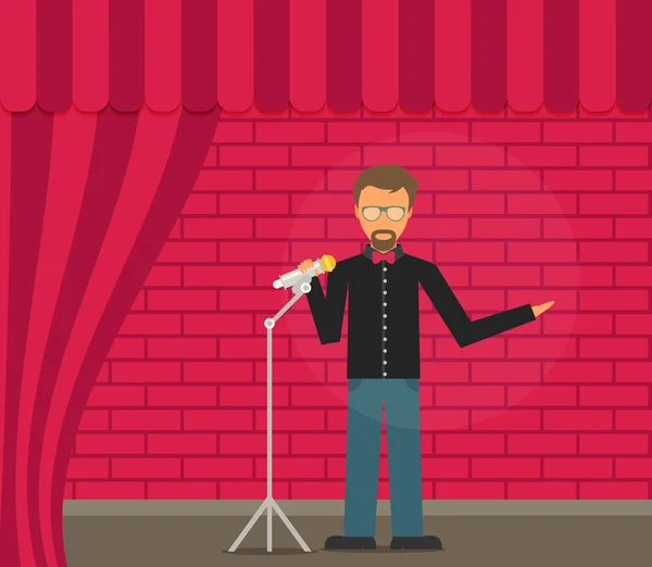 Stand-up comedy showman — Stock vektor