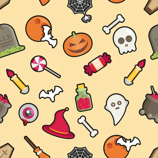 Patrón sin costura de Halloween — Vector de stock