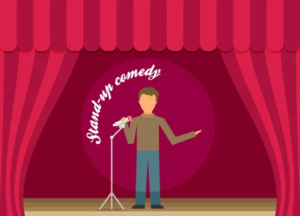 Stand-up comedy showman — Stock Vector